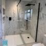 1100mm Black Shower Screen for Wet Room & Walk In Shower - Corvus