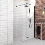 1200mm Black Frameless Wet Room Shower Screen - Corvus