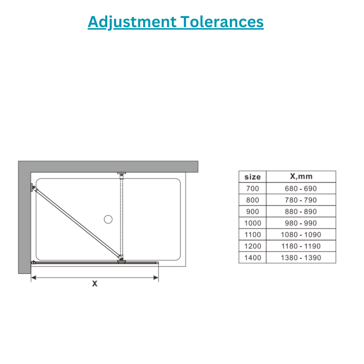 1000mm Black Framed Wet Room Shower Screen - Zolla