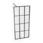 GRADE A1 - Black 1000mm Grid Wet Room Shower Screen with Wall Support Bar  - Nova