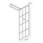 1200mm Black Grid Shower Screen for Wetroom & Walk In Shower - Nova