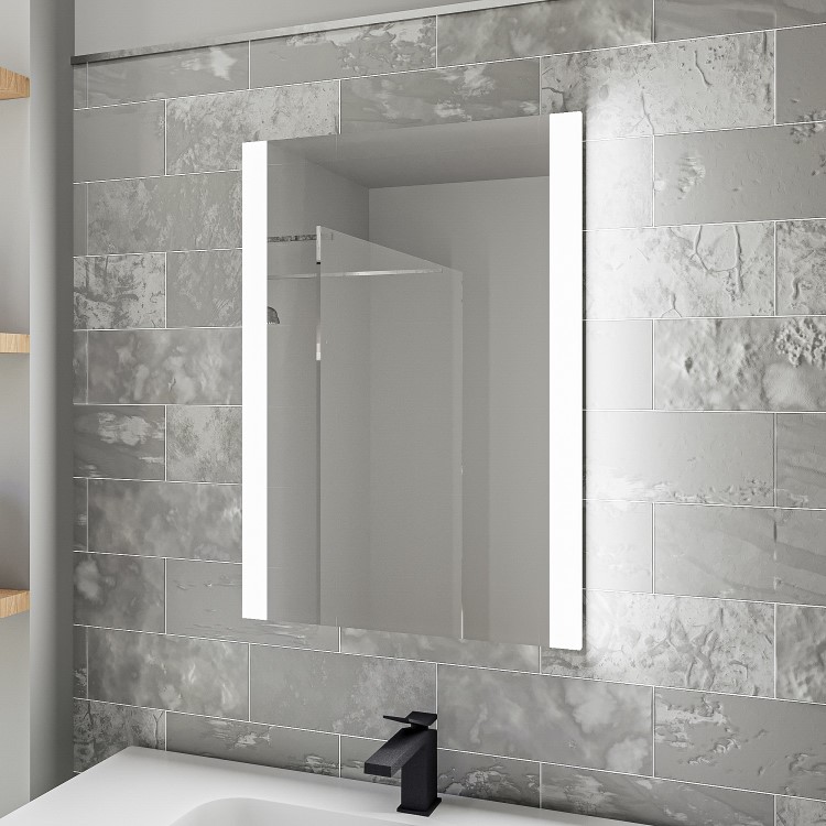 Rectangular LED Bathroom Mirror with Demister 500 x 700mm - Pegasus