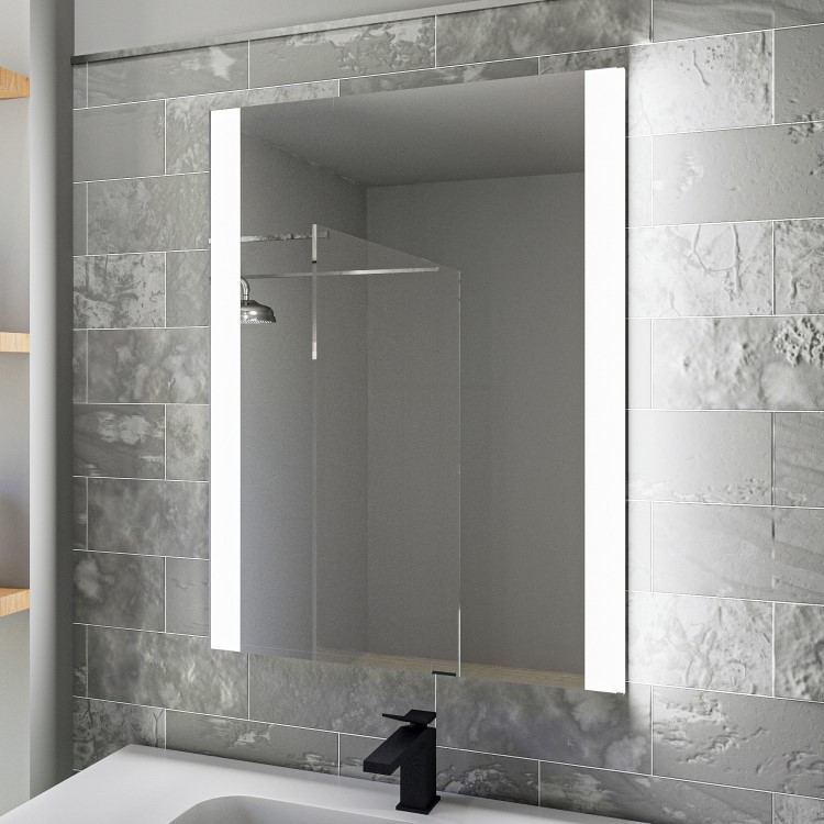 Rectangular LED Bathroom Mirror with Demister 600 x 800mm - Pegasus