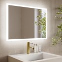 BeBa_26145 Rectangular Heated Bathroom Mirror with Lights Shaver Socket & Bluetooth Speaker 700 x 500mm - Divine
