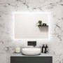 Rectangular LED Heated Bathroom Mirror with Bluetooth & Shaver Socket 800 x 600mm - Divine