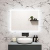 GRADE A1 - Rectangular LED Bathroom Mirror with Bluetooth &amp; Shaver Socket 800 x 600mm - Divine