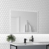 Rectangular LED Bathroom Mirror with Bluetooth &amp; Shaver Socket 800 x 600mm - Divine