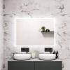 Rectangular LED Heated Bathroom Mirror with Bluetooth &amp; Shaver Socket 1000 x 700mm - Divine