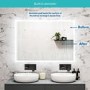 GRADE A1 - Rectangular LED Bathroom Mirror with Bluetooth & Shaver Socket 1000 x 700mm - Divine