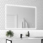 Rectangular LED Bathroom Mirror with Bluetooth & Shaver Socket 1000 x 700mm - Divine