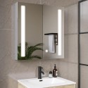 BeBa_26152 Double Door Chrome Mirrored Bathroom Cabinet with Lights 800 x 700mm - Capricorn
