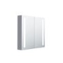 GRADE A1 - Mirrored Double Door Bathroom Wall Cabinet with LEDs 800 x 700mm - Capricorn