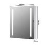 GRADE A1 - Mirrored Double Door Bathroom Wall Cabinet with LEDs 800 x 700mm - Capricorn