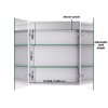 Double Door Chrome Mirrored Bathroom Cabinet with Lights and Shaver Socket 600 x 700mm - Mizar