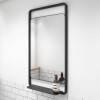 GRADE A2 - Nero Matt Black Bathroom Mirror with Shelf - 500 x 900mm