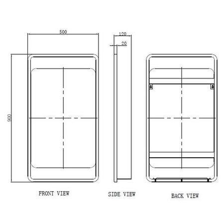 GRADE A2 - Nero Matt Black Bathroom Mirror with Shelf - 500 x 900mm