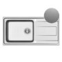 Single Bowl Chrome Microlinen Stainless Steel Kitchen Sink with Reversible Drainer - Enza Isabella