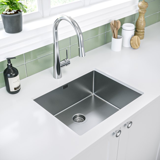 Single Bowl Undermount and Inset Chrome Stainless Steel Kitchen Sink - Enza Yara