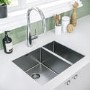 1.5 Bowl Undermount and Inset Chrome Stainless Steel Left Hand Kitchen Sink - Enza Yara