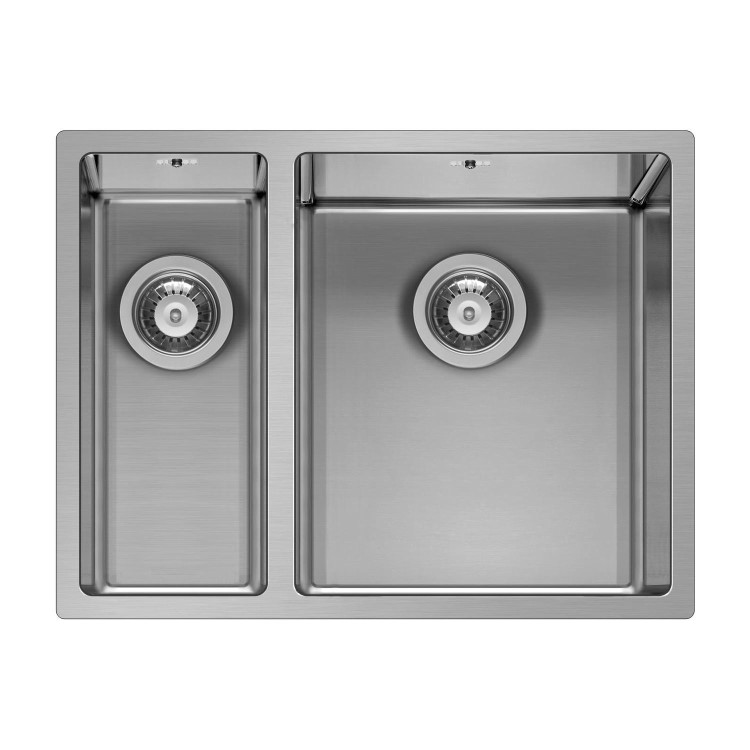 1.5 Bowl Undermount and Inset Chrome Stainless Steel Right Hand Kitchen Sink - Enza Yara