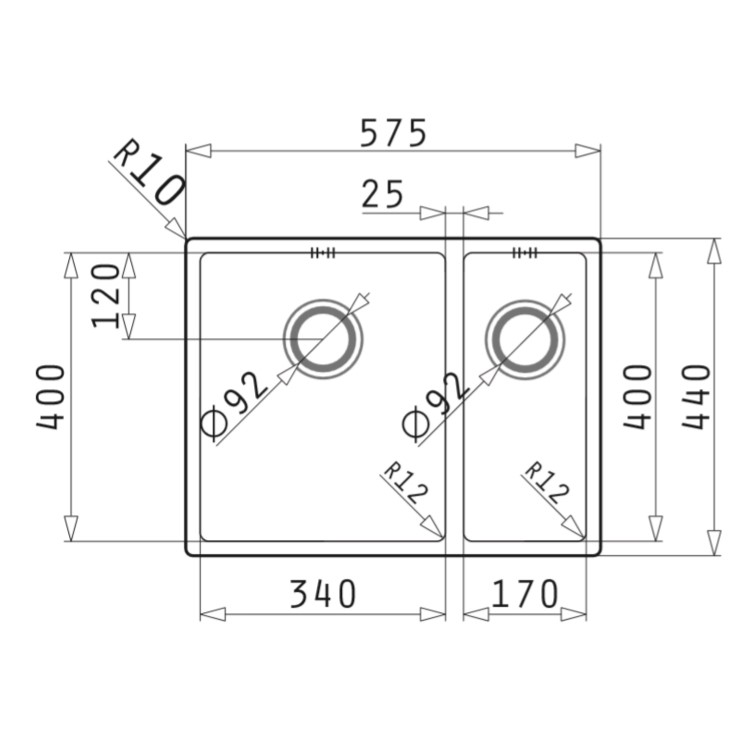Box Opened Yara 1.5B Inset Stainless Steel RH Kitchen Sink 1000 x 520