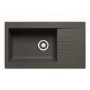 Single Bowl Inset Black Composite Kitchen Sink with Reversible Drainer - Essence Amelia