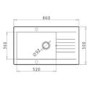 Single Bowl Inset Black Composite Kitchen Sink with Reversible Drainer - Essence Amelia