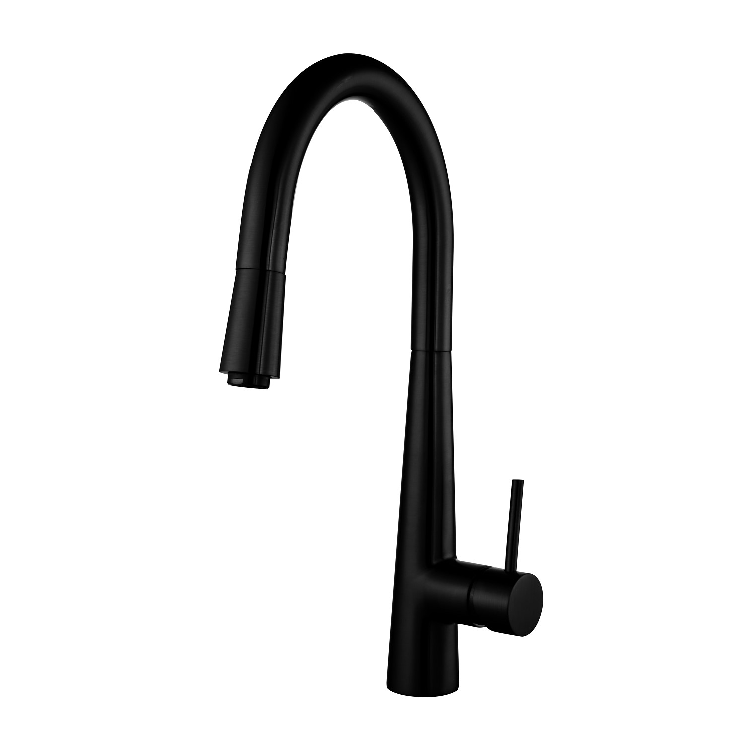 Black Single Lever Pull Out Monobloc Kitchen Mixer Tap - Enza Olney
