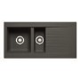 1.5 Bowl Black Composite Kitchen Sink with Reversible Drainer - Essence Amelia