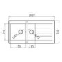 1.5 Bowl Black Composite Kitchen Sink with Reversible Drainer - Essence Amelia