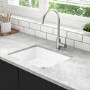 Refurbished Enza Madison Single Bowl Undermount White Granite Composite Kitchen Sink