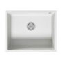 1 Bowl Undermount Madison White Kitchen Sink & Elwood Brushed Brass Kitchen Mixer Tap