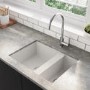 1.5 Bowl Undermount White Granite Composite Kitchen Sink Reversible - Enza Madison