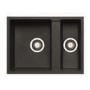 1.5 Bowl Black Granite Composite Undermount Kitchen Sink with Mixer Tap Set - Enza