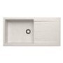 GRADE A1 - Single Bowl Inset White Granite Composite Kitchen Sink - Enza Madison