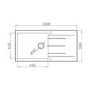 GRADE A2 - Single Bowl Grey Composite Granite Kitchen Sink with Reversible Drainer - Enza Madison