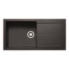 Single Bowl Inset Black Granite Composite Kitchen Sink with Reversible Drainer - Enza Madison
