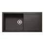 GRADE A1 - Box Opened Enza Madison Single Bowl Inset Black Granite Composite Kitchen Sink with Reversible Drainer