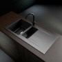 GRADE A2 - 1.5 Bowl Inset Grey Granite Composite Kitchen Sink - Enza Madison