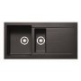 GRADE A1 - 1.5 Bowl Inset Black Composite Kitchen Sink with Reversible Drainer - Enza Madison