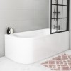 1700mm J Shaped Acrylic Bath Panel - Jersey