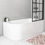 GRADE A1 - 1700mm J Shaped Acrylic Bath Panel - Jersey