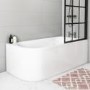 GRADE A2 - 1700mm J Shaped Acrylic Bath Panel - Jersey