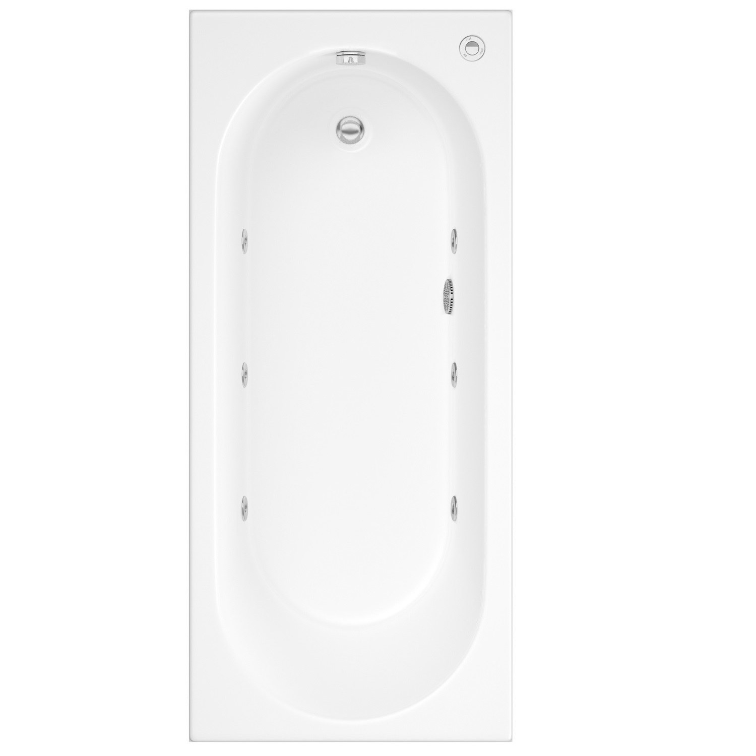 Alton Single Ended Bath with 6 Jet Whirlpool System - 1800 x 800mm