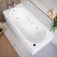 Single Ended Whirlpool Spa Bath with 14 Whirlpool Jets 1700 x 750mm - Alton Single Ended Whirlpool Spa Bath with 14 Whirlpool Jets 1700 x 750mm - Alton