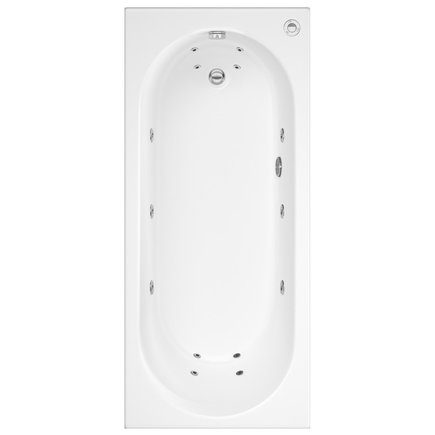 Alton Single Ended Bath with 14 Jet Whirlpool System - 1800 x 800mm