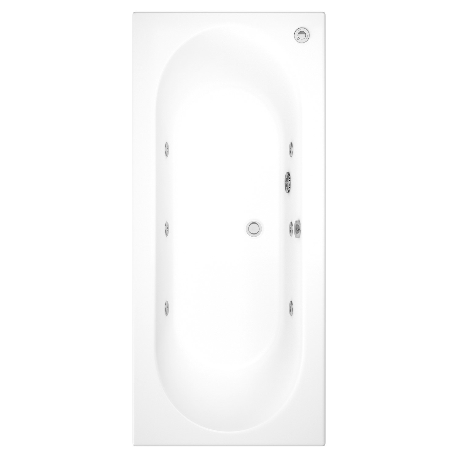 Burford Double Ended Bath with 6 Jet Whirlpool System - 1800 x 800mm