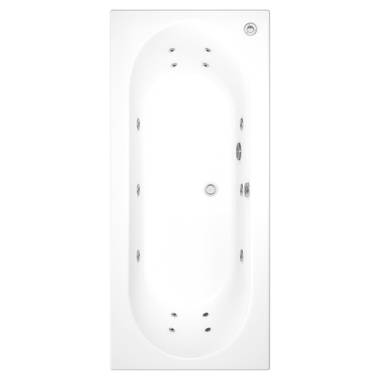 Double Ended Whirlpool Spa Bath with 14 Whirlpool Jets 1700 x 750mm - Burford