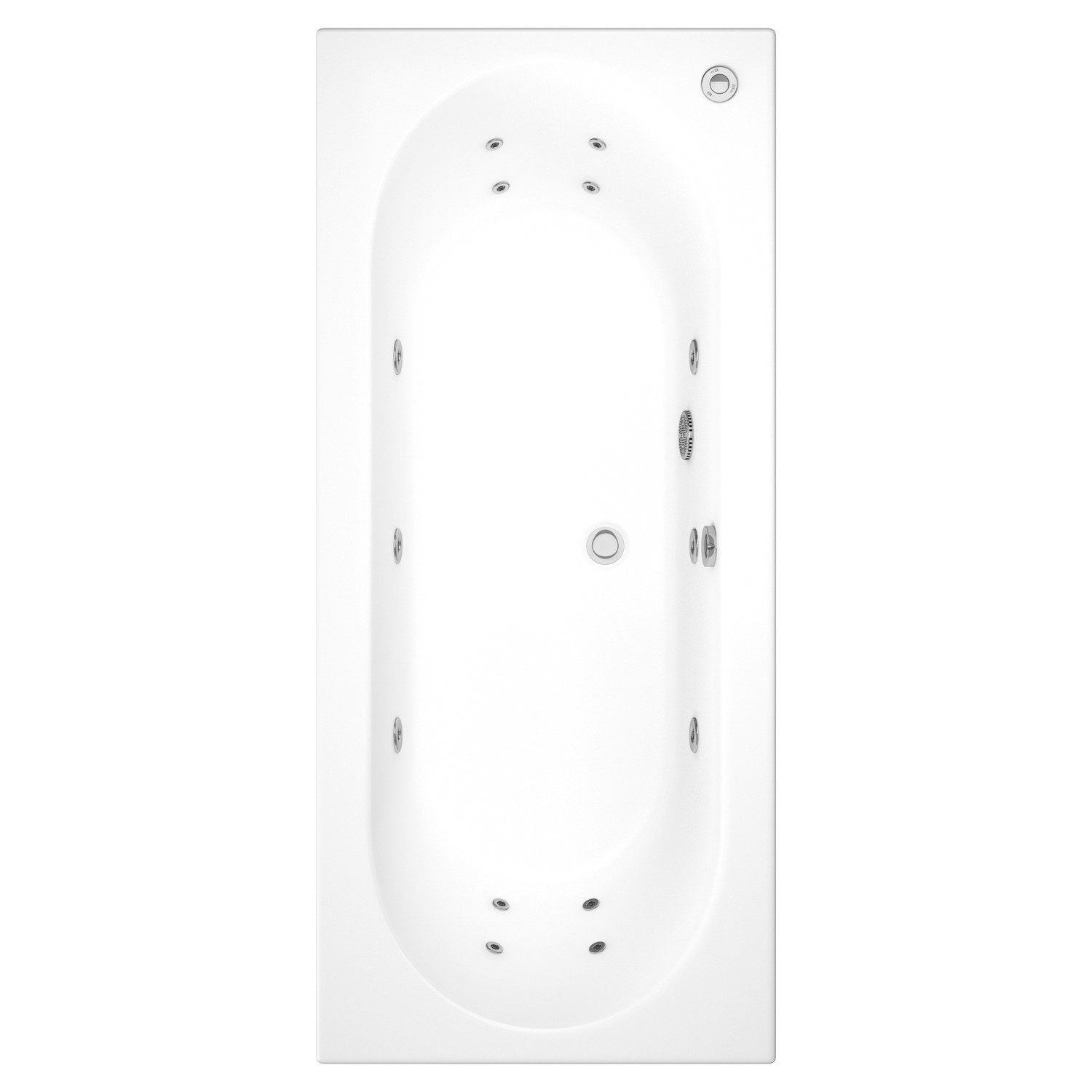 Burford Double Ended Bath with 14 Jet Whirlpool System - 1800 x 800mm