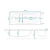 Double Ended Whirlpool Spa Bath with 14 Whirlpool &amp; 12 Airspa Jets 1800 x 800mm - Burford